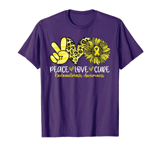 Peace Love Cure Sunflower Leopard T-Shirt - Streetwear Style Men Women - T-Shirt, Sweatshirt, Hoodie