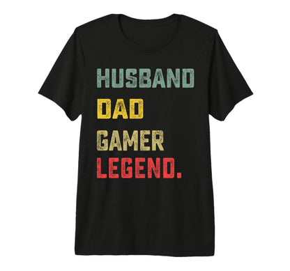 Husband Dad Gamer Legend Fathers Day T-Shirt - Minimalist Print for Adults - T-Shirt, Sweatshirt, Hoodie