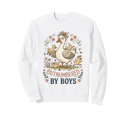 Mothers Day Outnumbered Funny Goose Sweatshirt - Trendy Graphic Men Women - T-Shirt, Sweatshirt, Hoodie