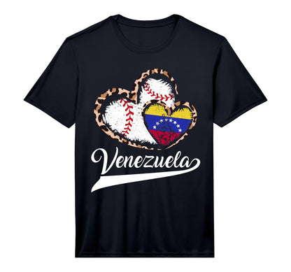 Leopard Hearts Venezuelans Baseball T-Shirt - Aesthetic Graphic for Adults - T-Shirt, Sweatshirt, Hoodie