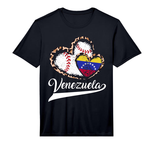 Leopard Hearts Venezuelans Baseball T-Shirt - Aesthetic Graphic for Adults - T-Shirt, Sweatshirt, Hoodie