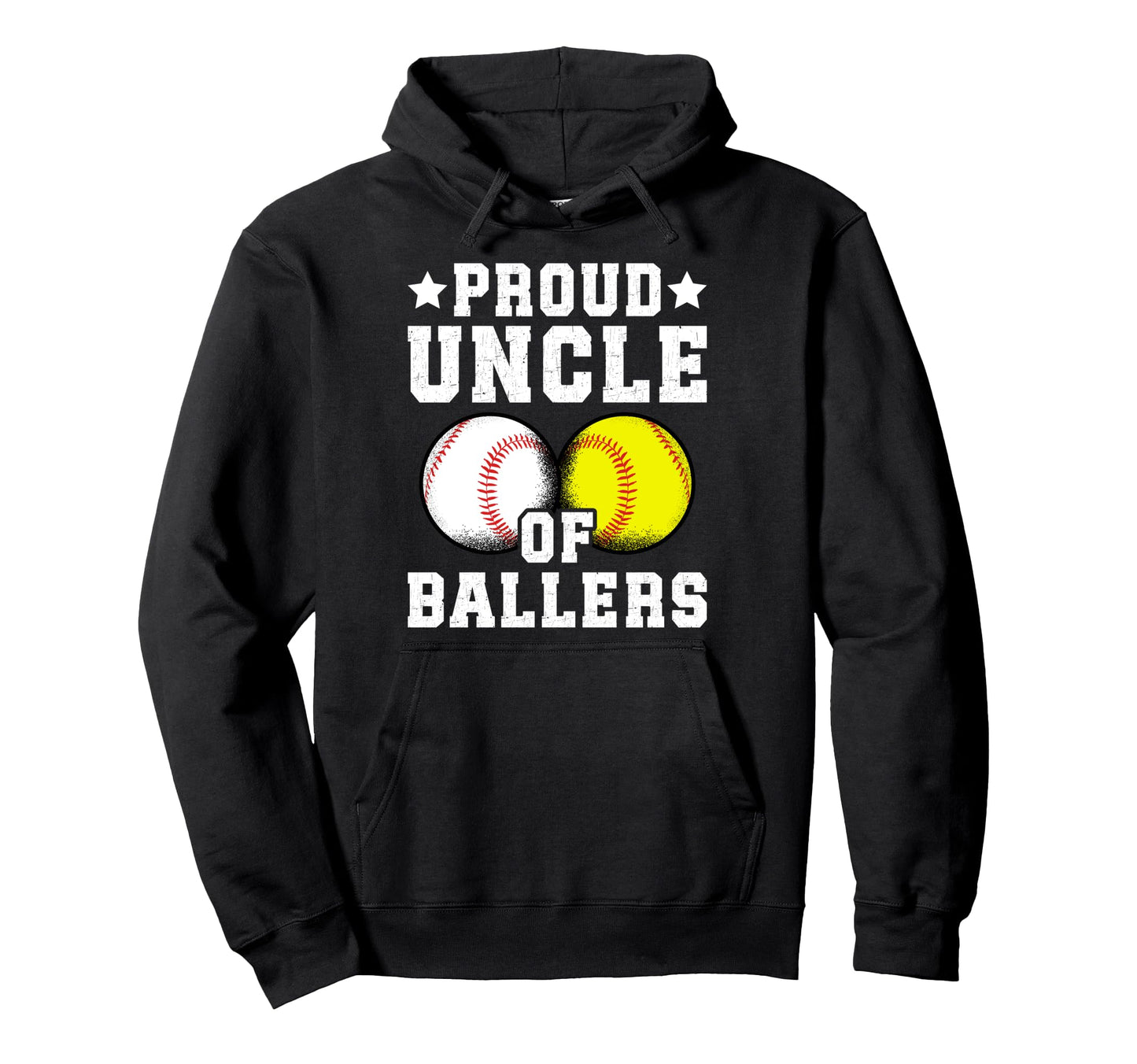 Proud Uncle Ballers Baseball Softball Hoodie - Aesthetic Graphic Unisex - T-Shirt, Sweatshirt, Hoodie
