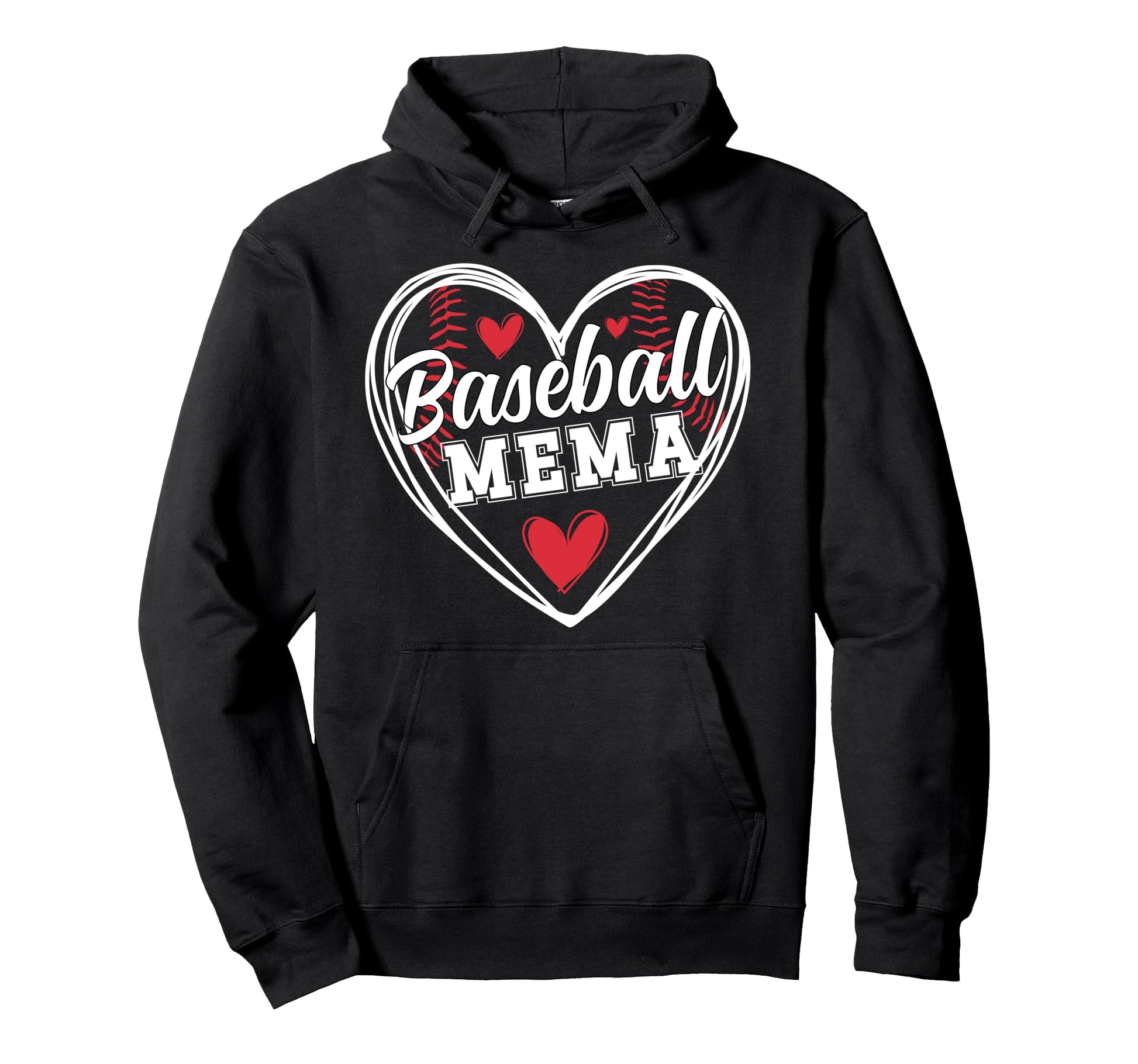 Baseball Mema Heart Mema Baseball Player Hoodie - Unique Graphic Men Women - T-Shirt, Sweatshirt, Hoodie