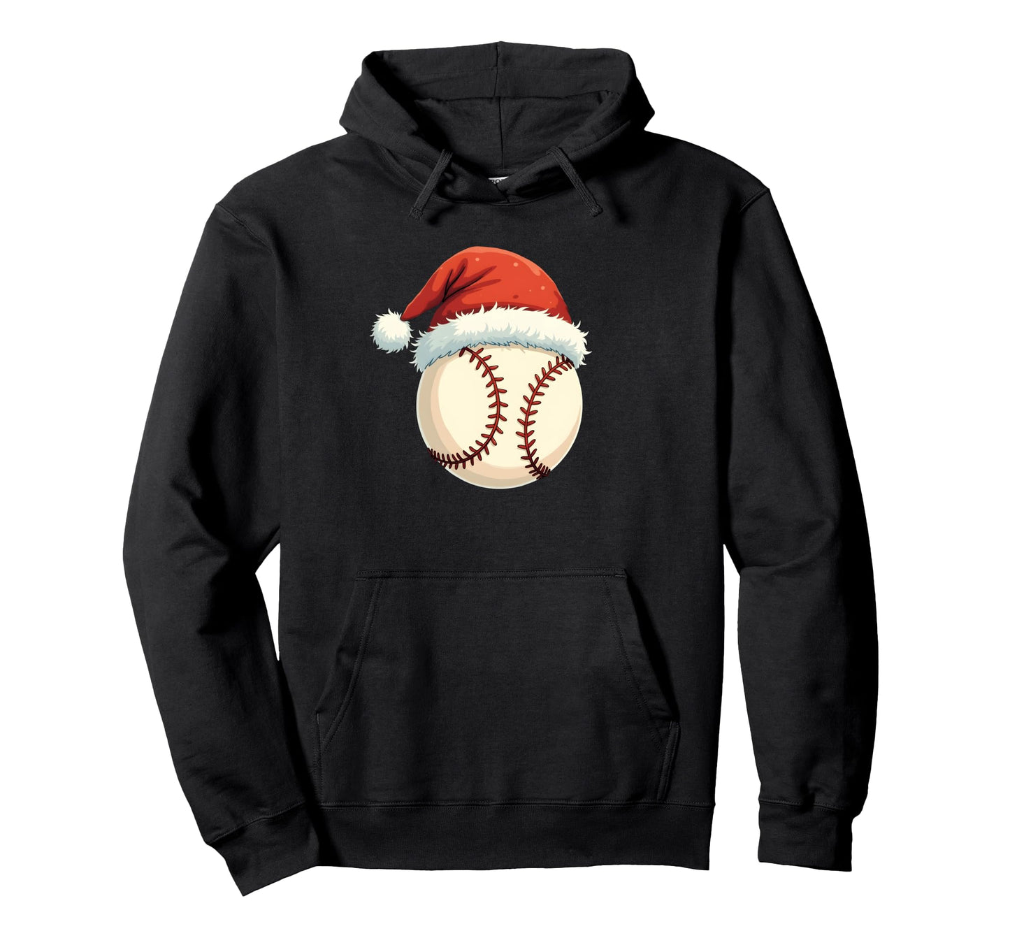Baseball Santa Hat Funny Sport Hoodie - Trendy Graphic Unisex - T-Shirt, Sweatshirt, Hoodie