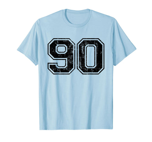 Number 90 Varsity Distressed Sport T-Shirt - Aesthetic Graphic Men Women - T-Shirt, Sweatshirt, Hoodie