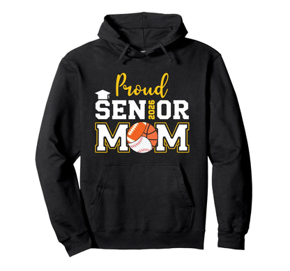 Proud Mom 2026 Senior Baseball Hoodie - Unique Graphic Men Women - T-Shirt, Sweatshirt, Hoodie