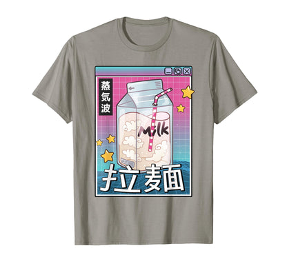 Japan Milk Carton Kawaii Grid T-Shirt - Aesthetic Graphic for Adults - T-Shirt, Sweatshirt, Hoodie