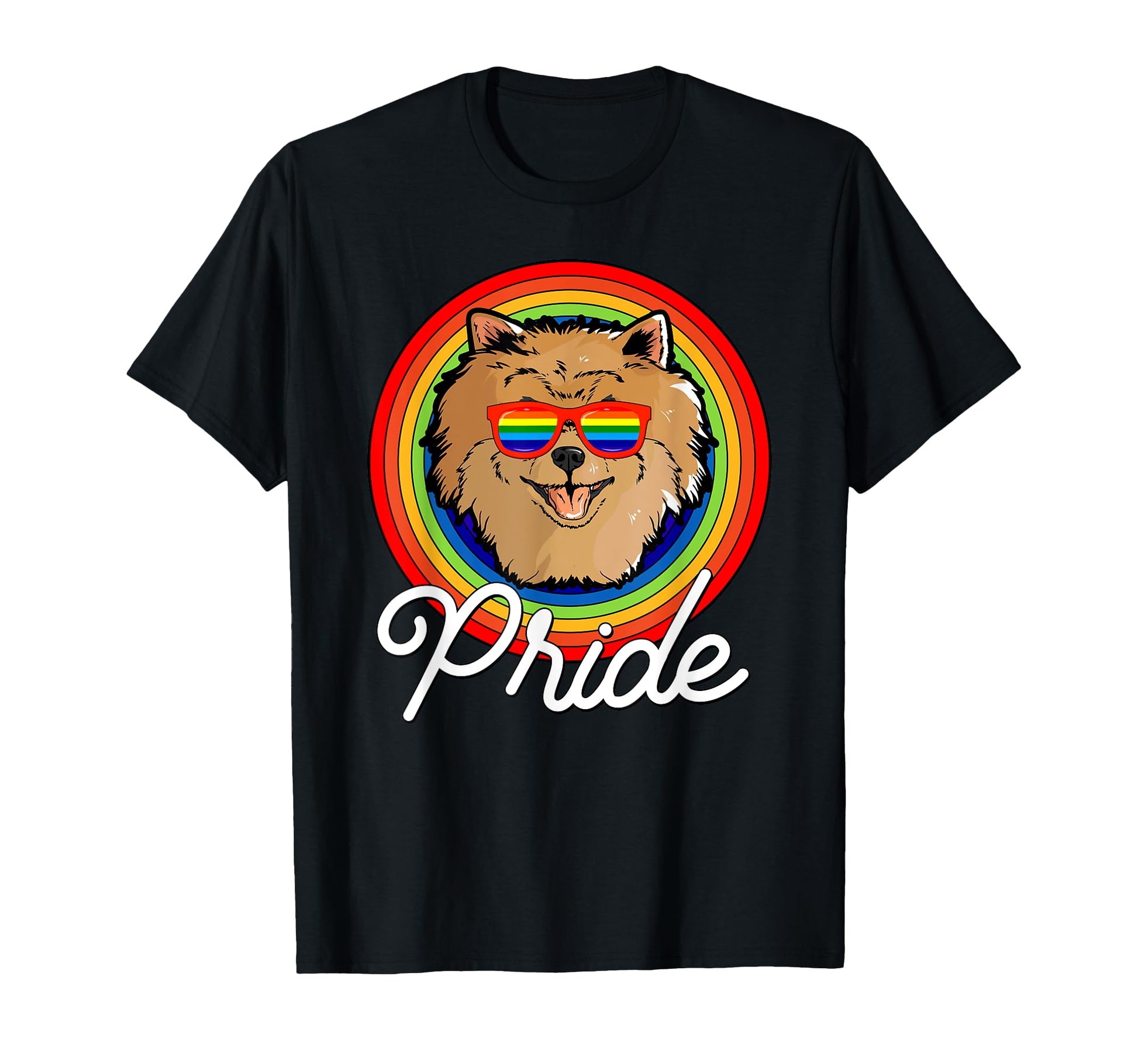 Pomeranian Lgbt Pride Dog Rainbow T-Shirt - Casual Everyday Wear Men Women - T-Shirt, Sweatshirt, Hoodie