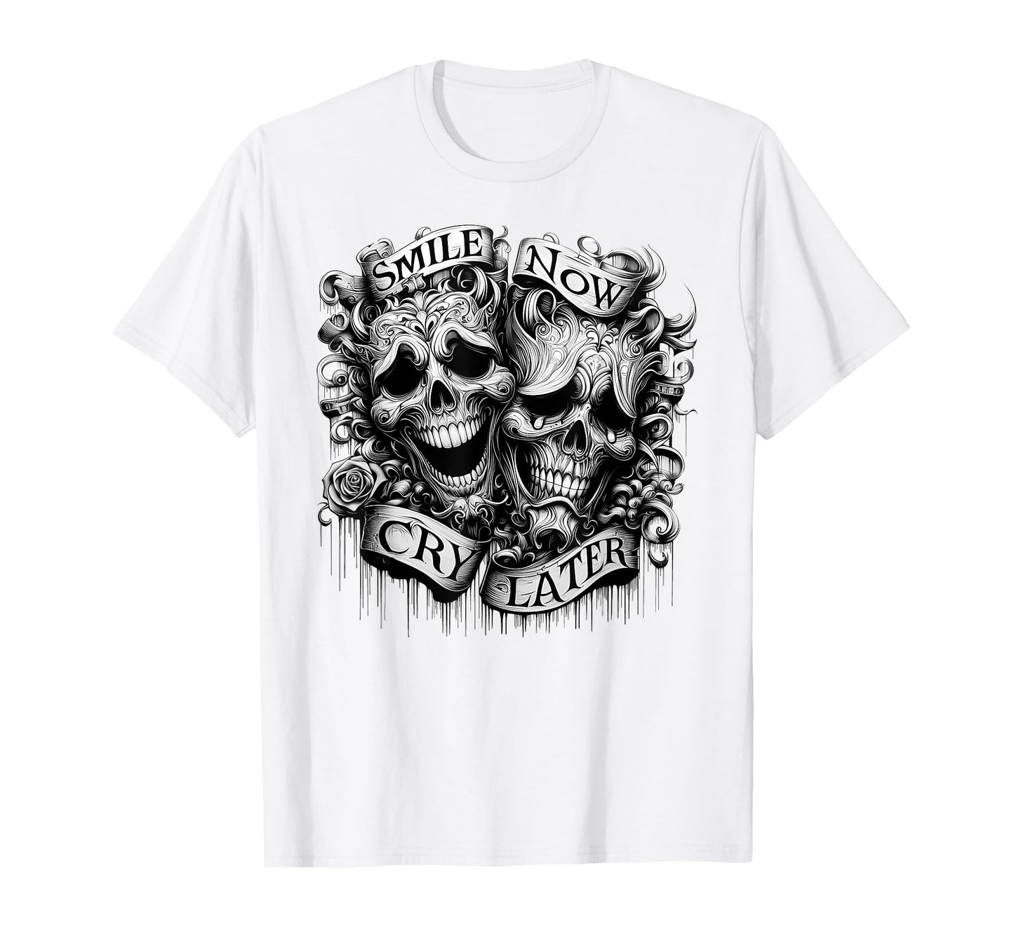 Smile Now Cry Later Clown Chicano Art T-Shirt - Unique Graphic for Adults - T-Shirt, Sweatshirt, Hoodie