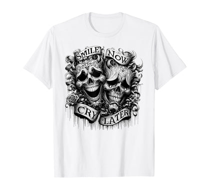 Smile Now Cry Later Clown Chicano Art T-Shirt - Unique Graphic for Adults - T-Shirt, Sweatshirt, Hoodie