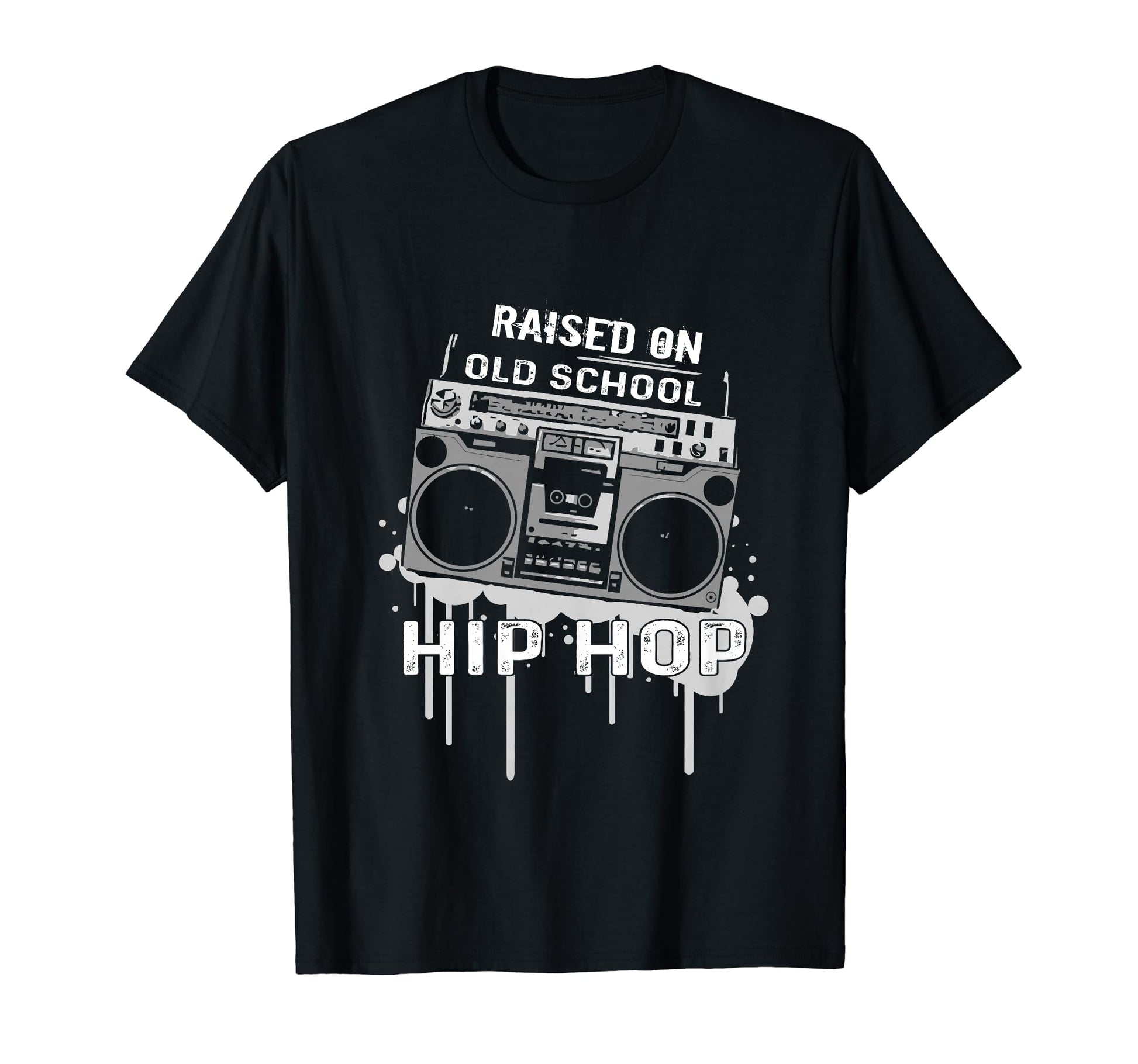 Raised Old School Hip Hop Music T-Shirt - Custom Art Print for Adults - T-Shirt, Sweatshirt, Hoodie