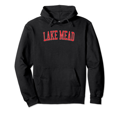 Lake Mead Distressed Red Varsity Hoodie - Streetwear Style Men Women - T-Shirt, Sweatshirt, Hoodie
