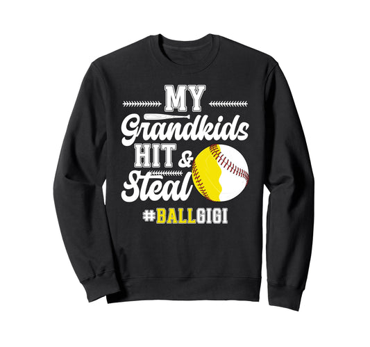 Ball Gigi Groovy Baseball Softball Sweatshirt - Novelty Apparel Men Women - T-Shirt, Sweatshirt, Hoodie