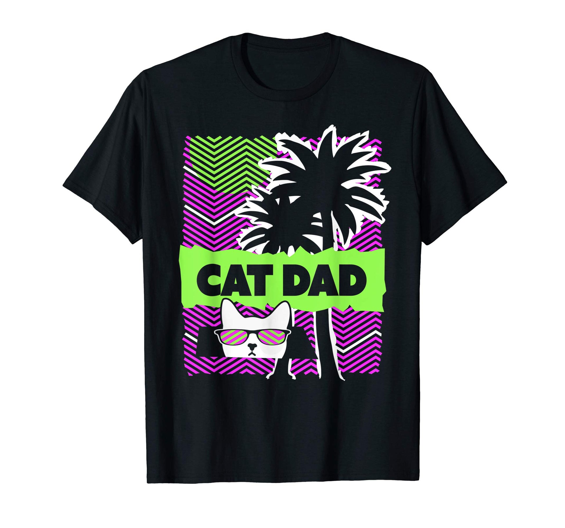Cat Dad 90S Vaporwave Aesthetic T-Shirt - Unique Graphic Men Women - T-Shirt, Sweatshirt, Hoodie