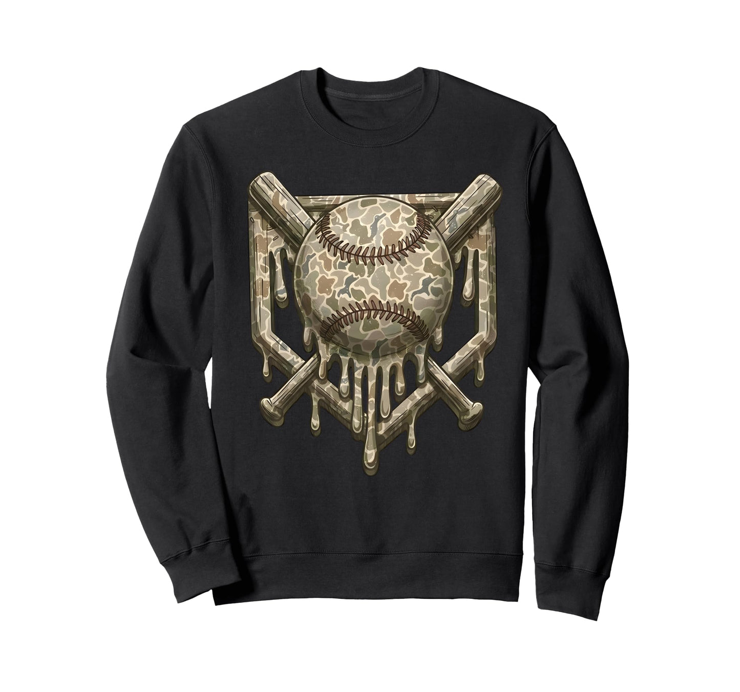 Ice Cream Baseball Drip Camo Usa Sweatshirt - Streetwear Style Men Women - T-Shirt, Sweatshirt, Hoodie