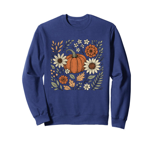 Boho Fall Floral Pumpkin Aesthetic Sweatshirt - Trendy Graphic Unisex - T-Shirt, Sweatshirt, Hoodie