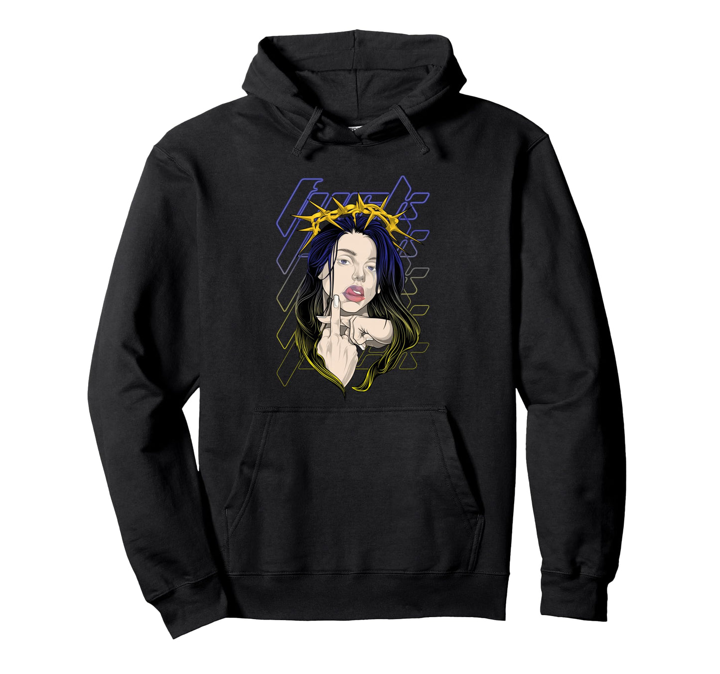 Fvck Crown Aesthetic Edgy Streetwear Hoodie - Aesthetic Graphic for Adults - T-Shirt, Sweatshirt, Hoodie