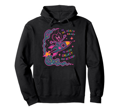 Neon Heart Rocket Space Galaxy Hoodie - Aesthetic Graphic for Adults - T-Shirt, Sweatshirt, Hoodie