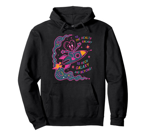 Neon Heart Rocket Space Galaxy Hoodie - Aesthetic Graphic for Adults - T-Shirt, Sweatshirt, Hoodie