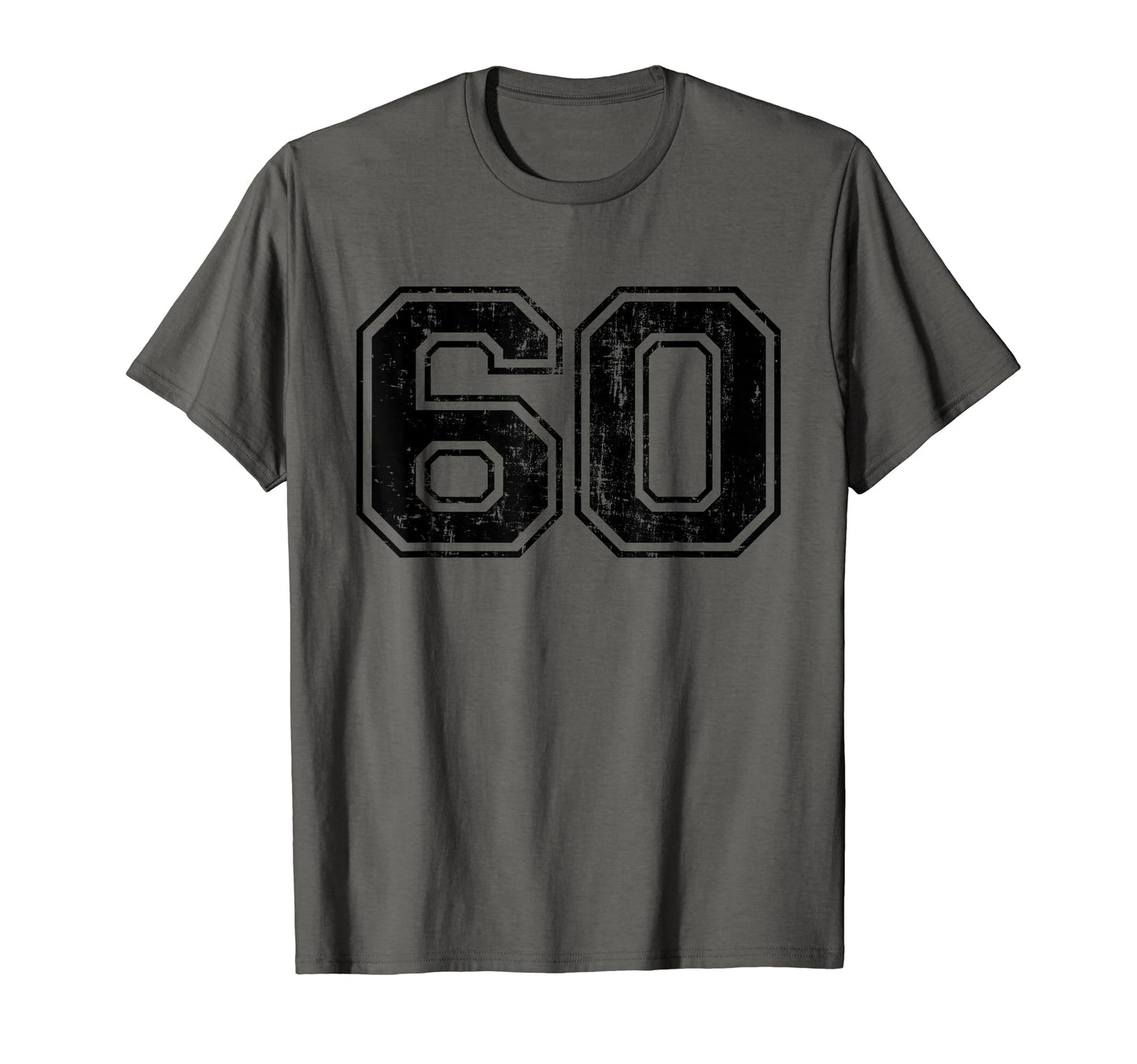Number 60 Varsity Distressed Sport Team T-Shirt - Trendy Graphic Unisex - T-Shirt, Sweatshirt, Hoodie