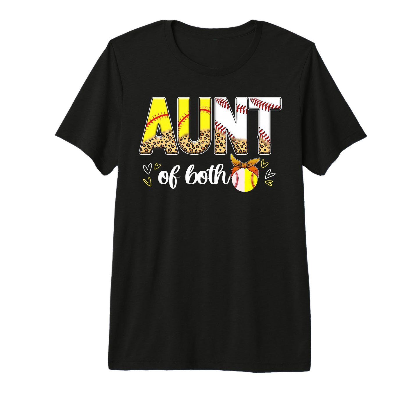 Aunt Both Leopard Baseball Softball T-Shirt - Novelty Apparel for Adults - T-Shirt, Sweatshirt, Hoodie