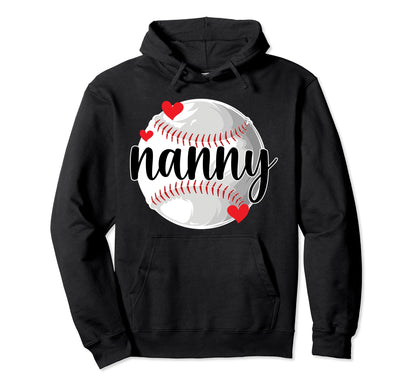 Baseball Nanny Grandma Proud Nanny Hoodie - Custom Art Print for Adults - T-Shirt, Sweatshirt, Hoodie