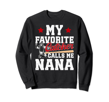 My Favorite Baseball Catcher Sweatshirt - Aesthetic Graphic for Adults - T-Shirt, Sweatshirt, Hoodie