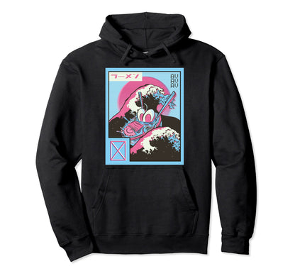 Kanagawa Wave Vaporwave Japanese Hoodie - Minimalist Print for Adults - T-Shirt, Sweatshirt, Hoodie