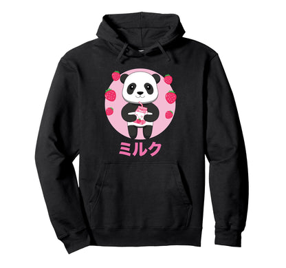Panda Milkshake Vaporwave Aesthetics Hoodie - Novelty Apparel Men Women - T-Shirt, Sweatshirt, Hoodie