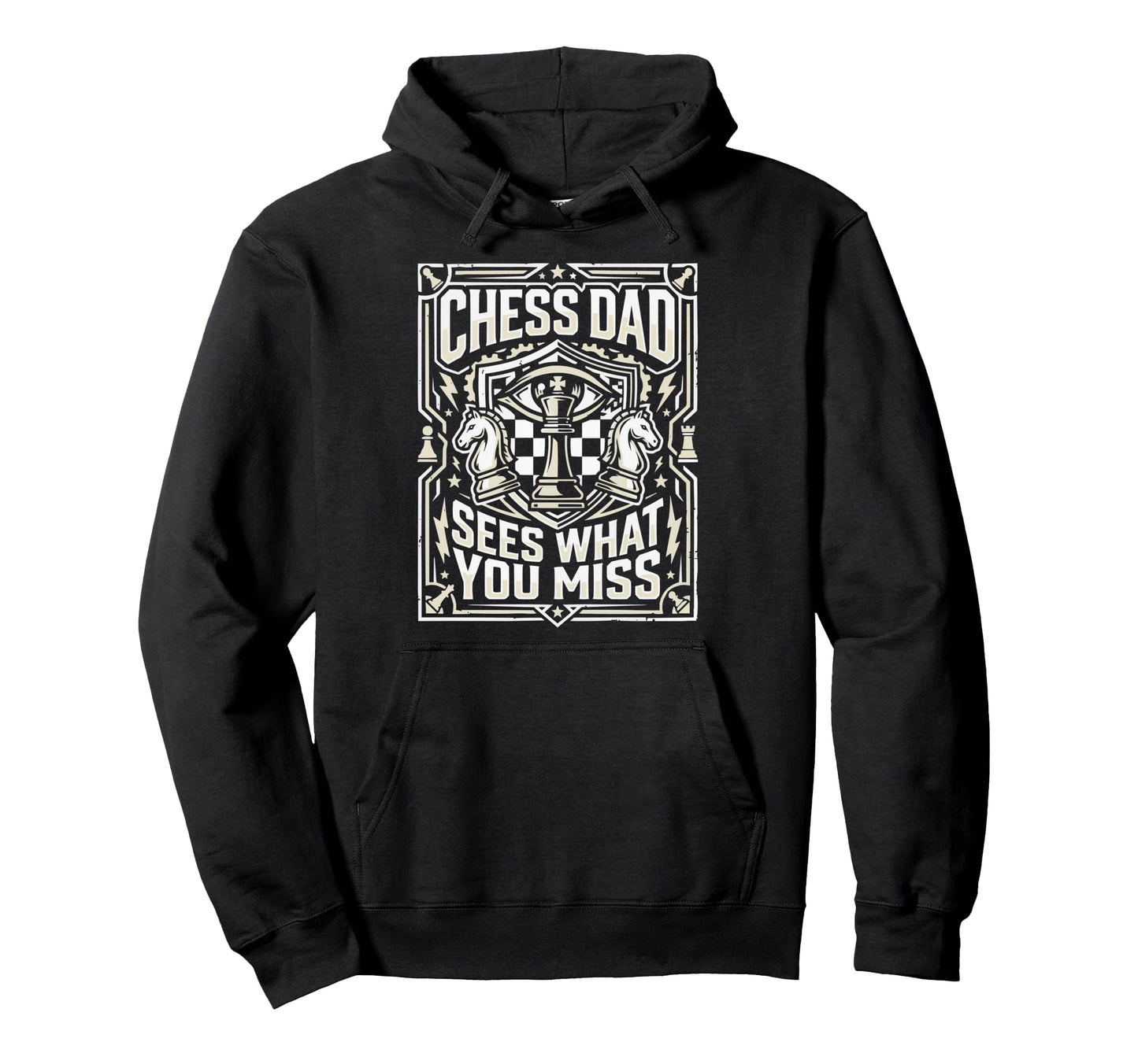 Chess Dad Board Game Daddy Checkmate Hoodie - Minimalist Print for Adults - T-Shirt, Sweatshirt, Hoodie