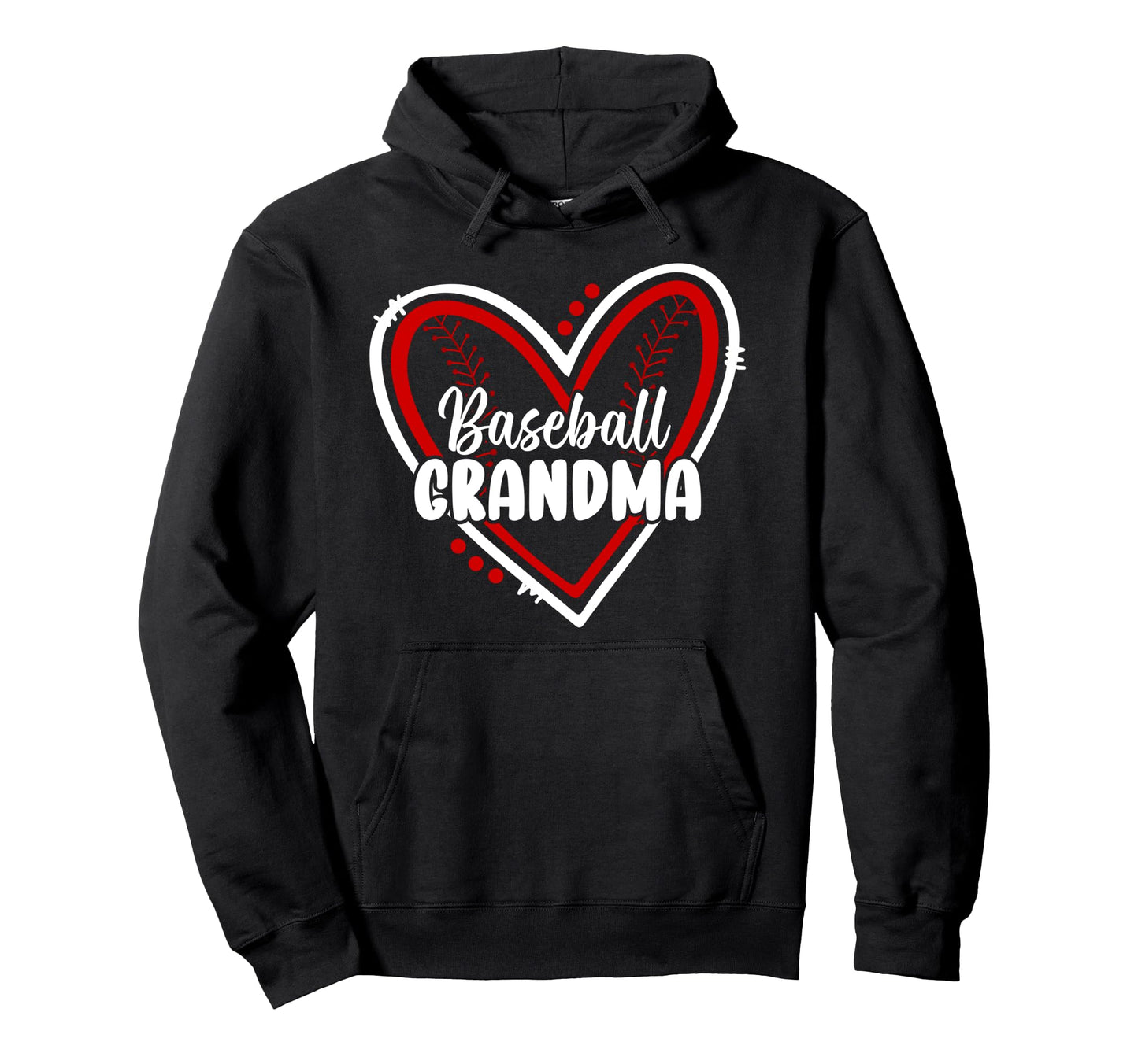 Baseball Grandma Heart Grandma Baseball Hoodie - Trendy Graphic Unisex - T-Shirt, Sweatshirt, Hoodie