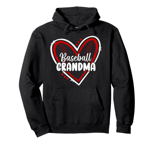 Baseball Grandma Heart Grandma Baseball Hoodie - Trendy Graphic Unisex - T-Shirt, Sweatshirt, Hoodie