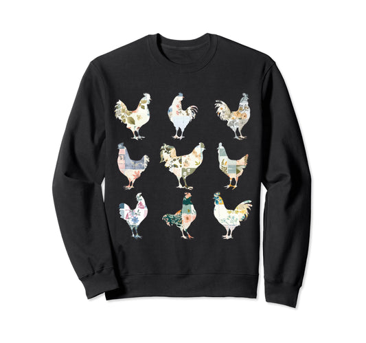 Womens Chicken Hen Boho Farmhouse Sweatshirt - Custom Art Print Men Women - T-Shirt, Sweatshirt, Hoodie