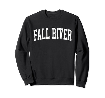 Fall River Ma Distressed White Sweatshirt - Casual Everyday Wear Men Women - T-Shirt, Sweatshirt, Hoodie
