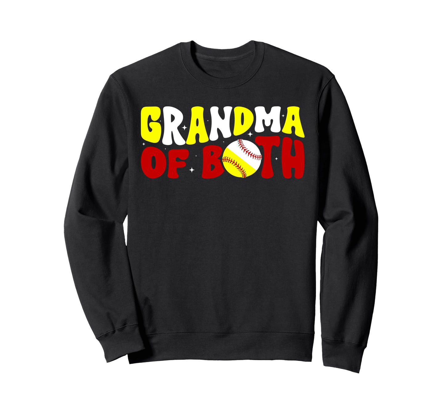 Grandma Both Groovy Baseball Softball Sweatshirt - Graphic Print Men Women - T-Shirt, Sweatshirt, Hoodie