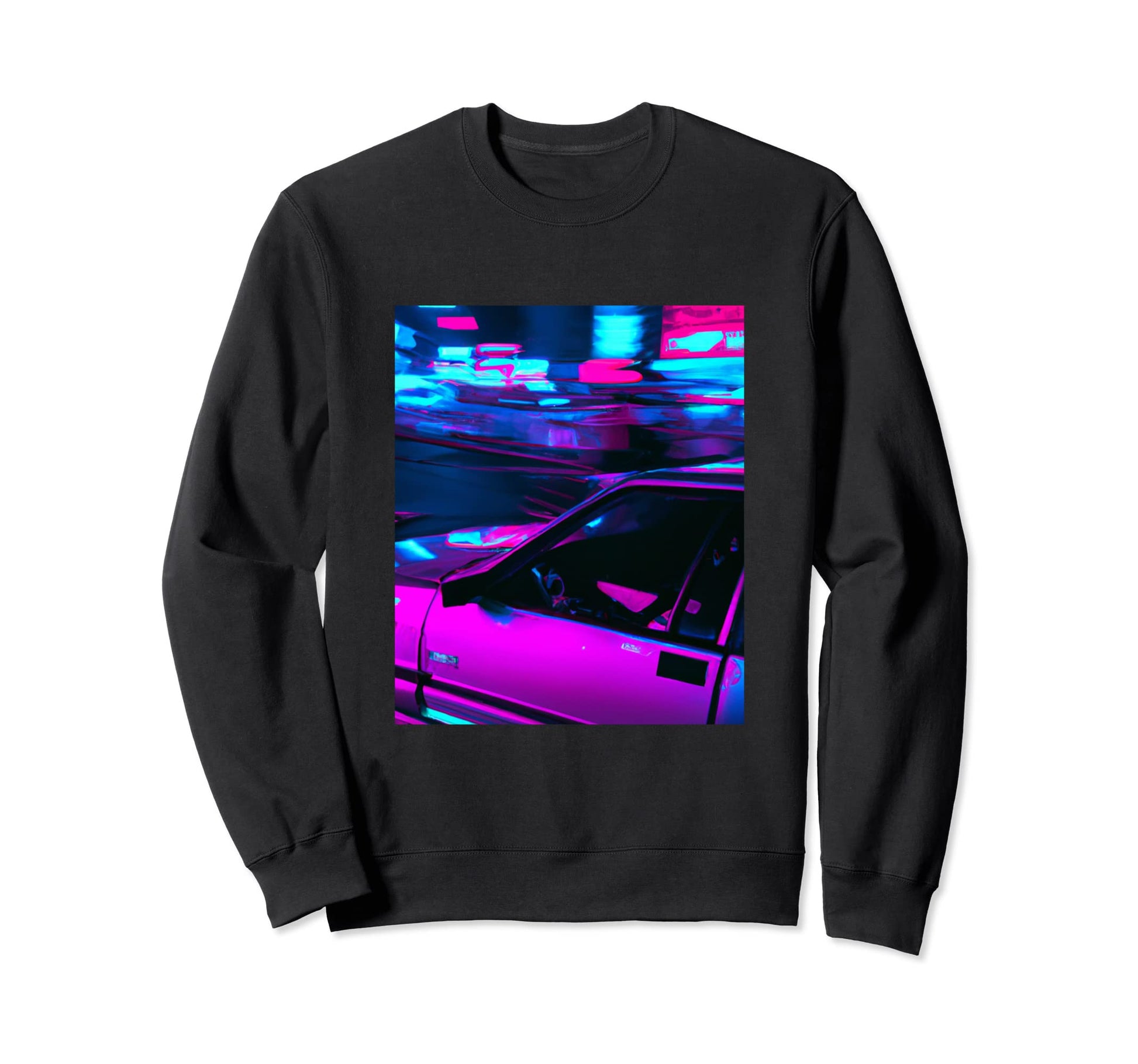 Vaporwave Car Synthwave City Sweatshirt - Aesthetic Graphic Unisex - T-Shirt, Sweatshirt, Hoodie