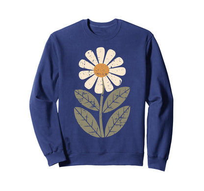 Daisy Flower Boho Art Floral Sweatshirt - Casual Everyday Wear Men Women - T-Shirt, Sweatshirt, Hoodie