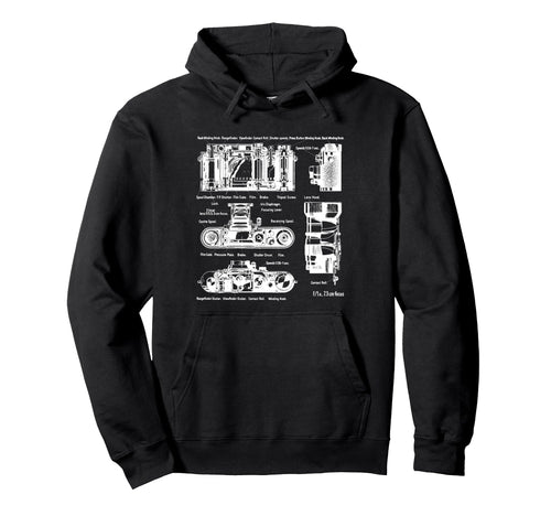 Low Aperture F1 9 Film Camera Diagram Hoodie - Unique Graphic Men Women - T-Shirt, Sweatshirt, Hoodie