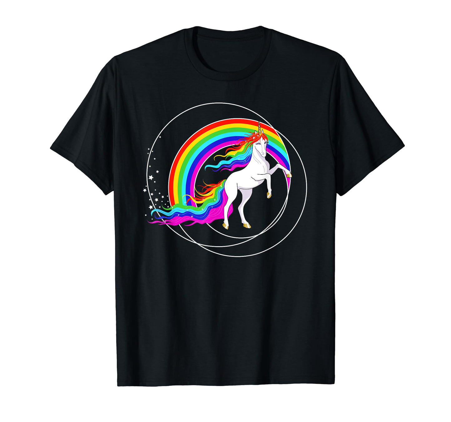 Colorful Fun Rainbow Unicorn T-Shirt - Casual Everyday Wear Men Women - T-Shirt, Sweatshirt, Hoodie