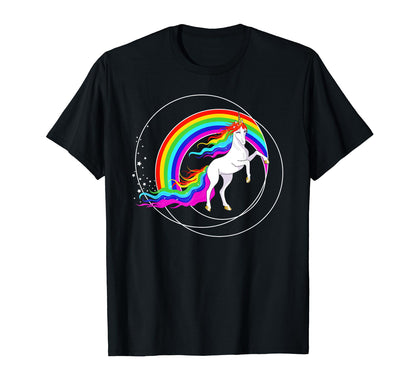 Colorful Fun Rainbow Unicorn T-Shirt - Casual Everyday Wear Men Women - T-Shirt, Sweatshirt, Hoodie