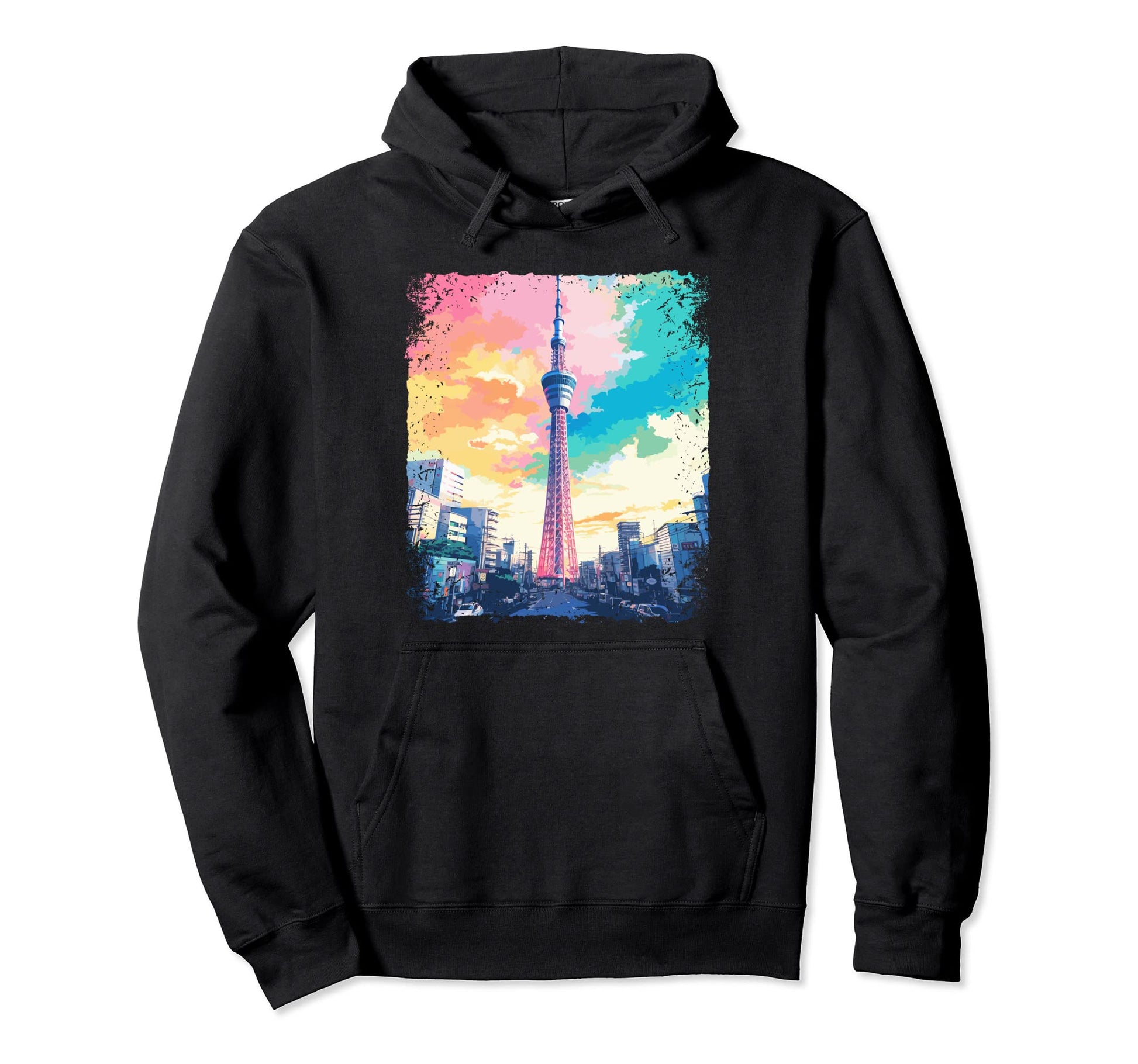 Tokyo Skytree Japan Vaporwave Aesthetic Hoodie - Graphic Print Men Women - T-Shirt, Sweatshirt, Hoodie