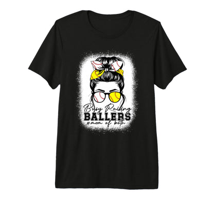 Busy Raising Ballers Baseball T-Shirt - Fun Novelty Design for Adults - T-Shirt, Sweatshirt, Hoodie