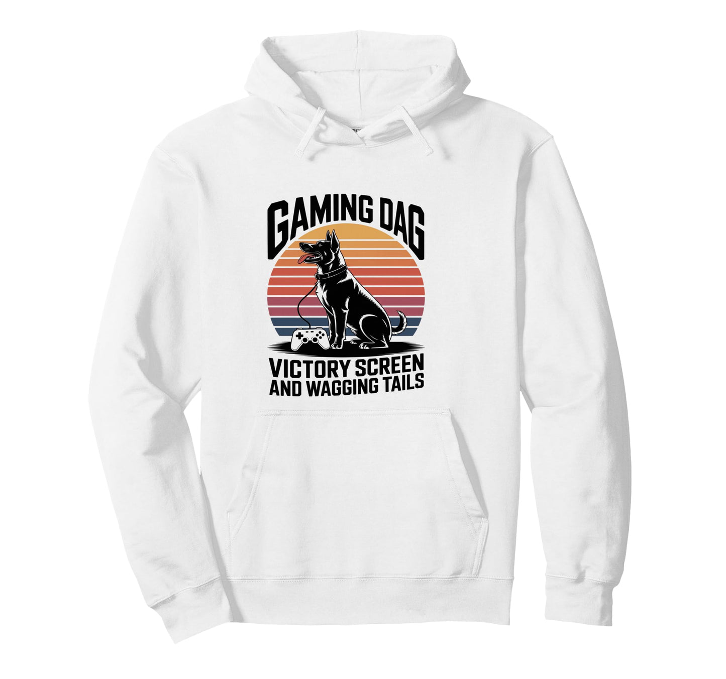 Gaming Dog Dad Victory Screen And Hoodie - Novelty Apparel for Adults - T-Shirt, Sweatshirt, Hoodie