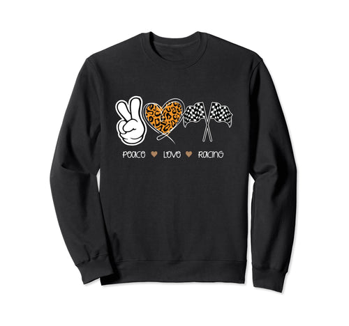 Checkered Flag Flag Peace Sign Sweatshirt - Casual Everyday Wear Unisex - T-Shirt, Sweatshirt, Hoodie