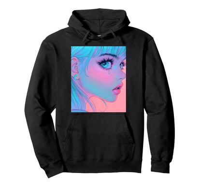 Anime Vaporwave Egirl Aesthetic Hoodie - Fun Novelty Design Men Women - T-Shirt, Sweatshirt, Hoodie