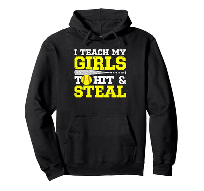 Softball Mom Softball Dad I Teach My To Hoodie - Unique Graphic for Adults - T-Shirt, Sweatshirt, Hoodie