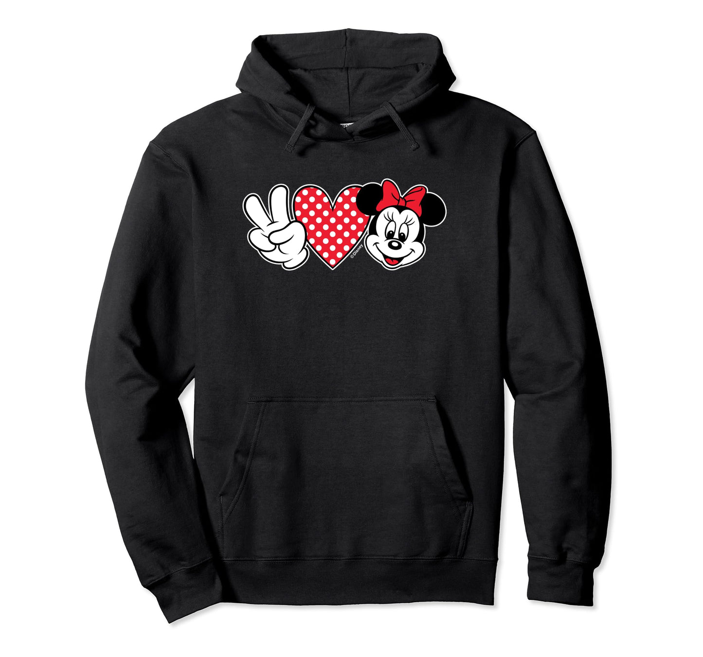 Minnie Mouse Peace Love Minnie Hoodie - Casual Everyday Wear for Adults - T-Shirt, Sweatshirt, Hoodie