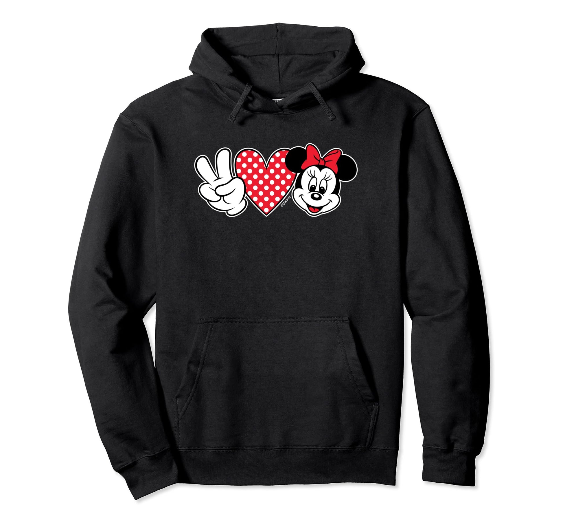 Minnie Mouse Peace Love Minnie Hoodie - Casual Everyday Wear for Adults - T-Shirt, Sweatshirt, Hoodie