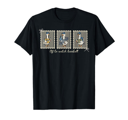Stamp Off To Watch Baseball Silly T-Shirt - Fun Novelty Design for Adults - T-Shirt, Sweatshirt, Hoodie