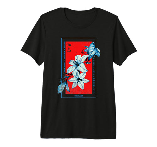 Floral Japanese Soft Grunge T-Shirt - Minimalist Print for Adults - T-Shirt, Sweatshirt, Hoodie